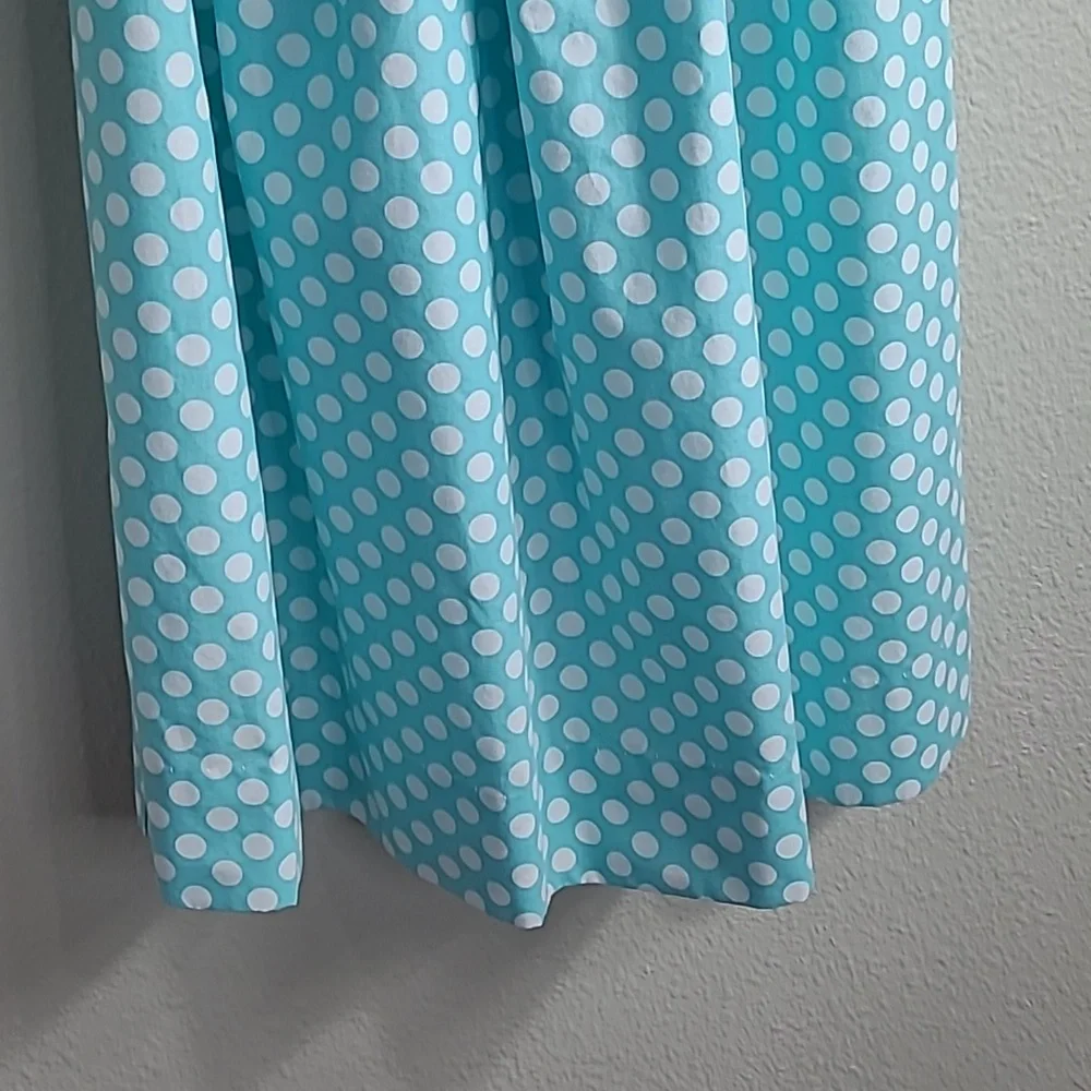 Lolly Wolly Blue Polka Dot Kids Vintage Style Easter Dress Size 6